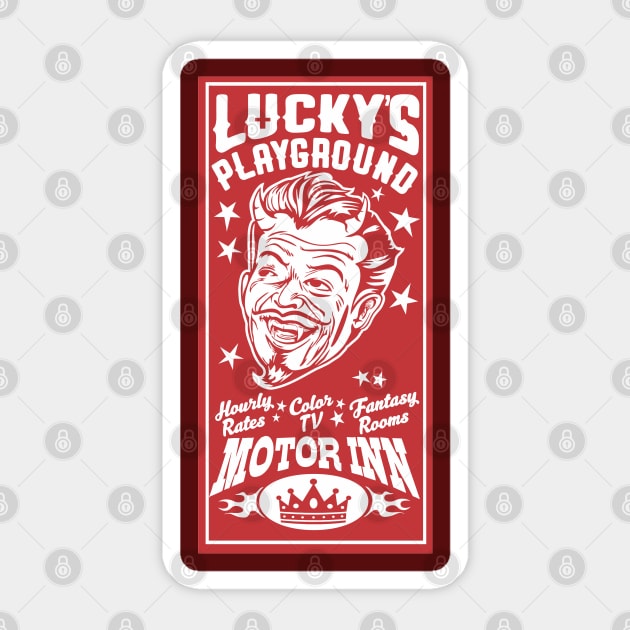 Lucky's Motor Inn Sticker by stuff101